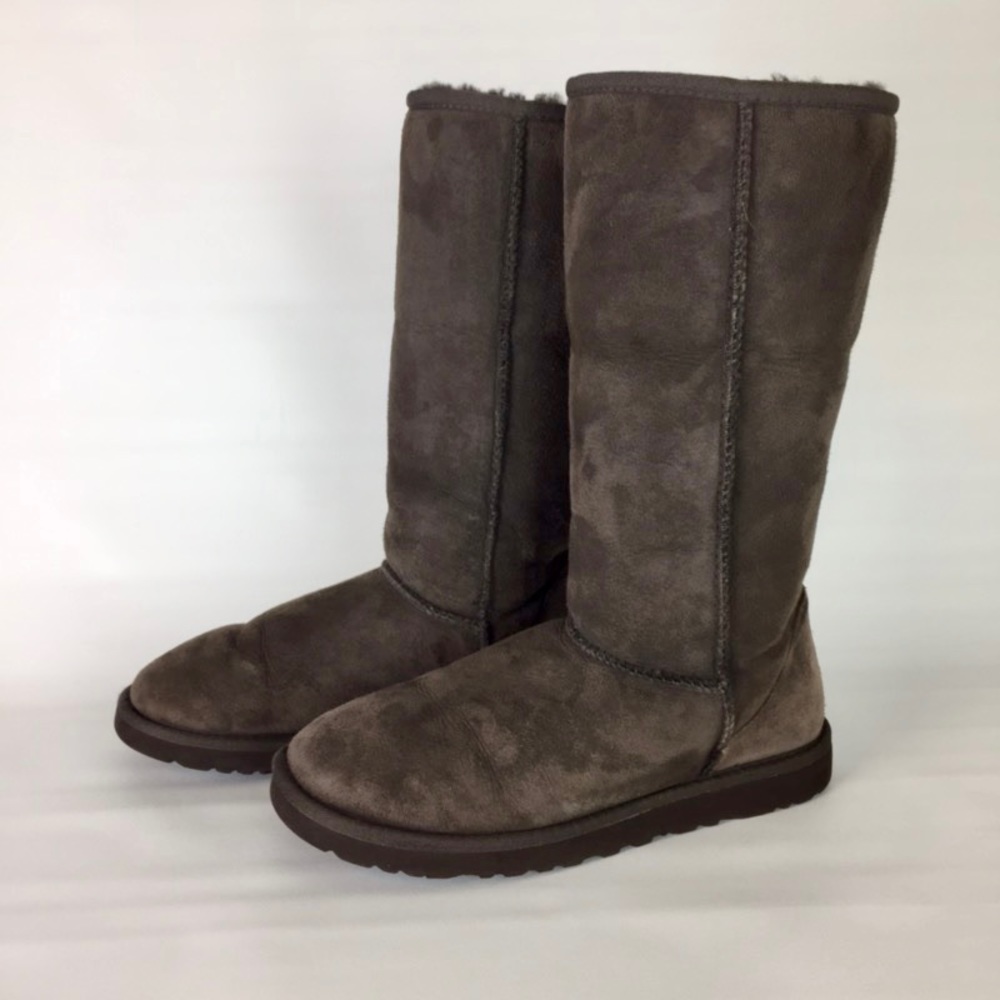 UGG Classic Tall 5815 Brown Shearling Boots 8 - Picture 3 of 14